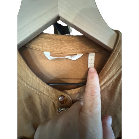 Soft Surroundings Tan Medium Button Up Blouse Women - Picture 3 of 4
